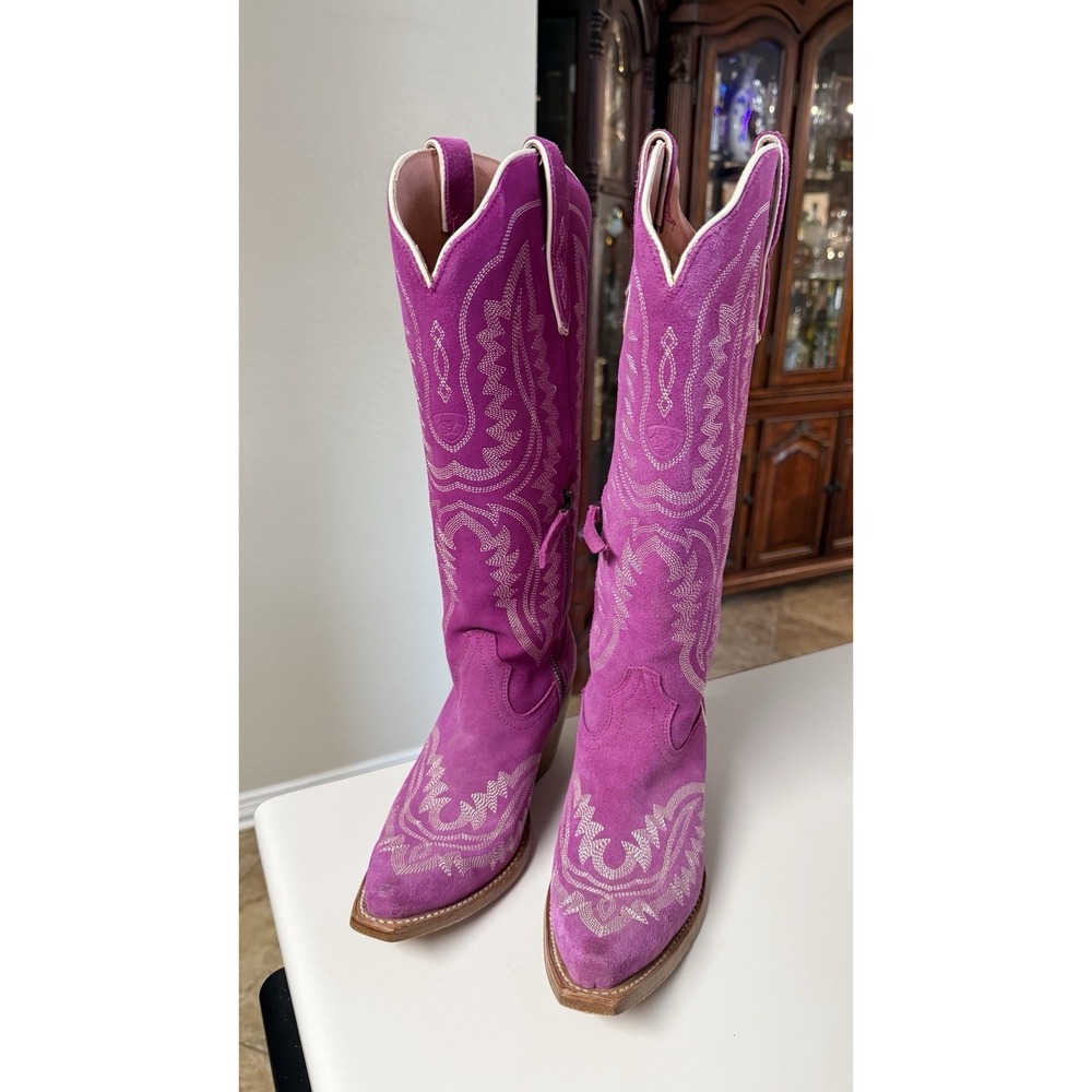 Ariat Casanova X Toe Boots Women 6.5 B Haute Pink Suede Western 10046859